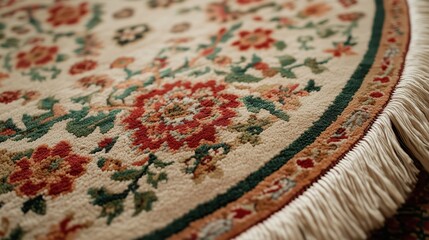 Antique carpet with floral pattern
