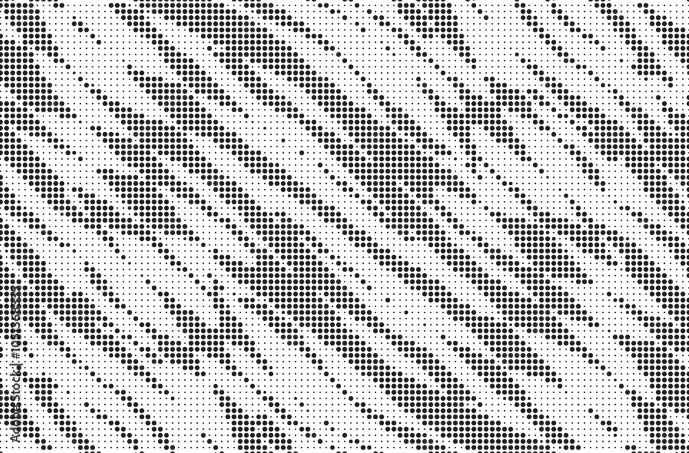Poster Halftone trendy zebra skin pattern background vector. Animal fur dotted vector background. Abstract seamless zebra stripe pattern.