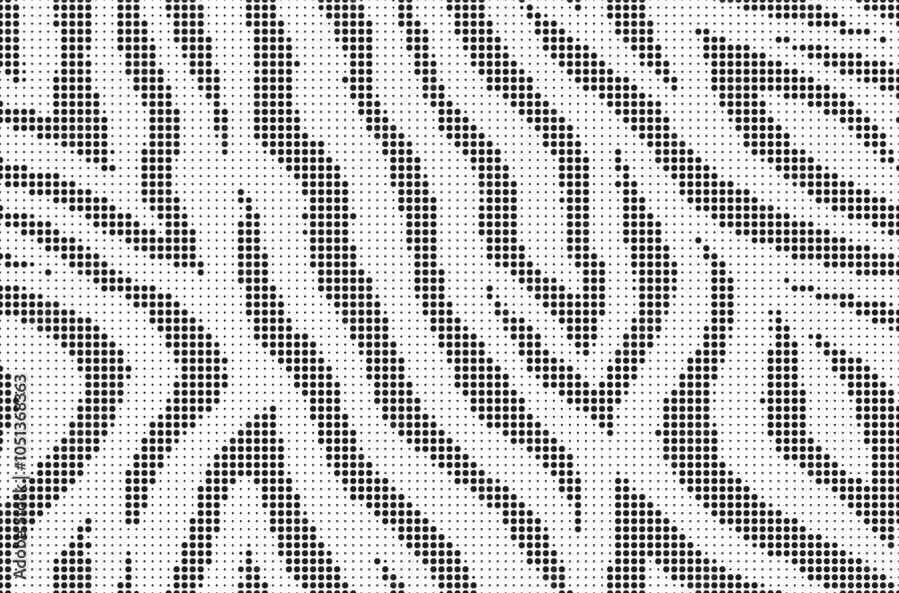 Aufkleber Halftone trendy zebra skin pattern background vector. Animal fur dotted vector background. Abstract seamless zebra stripe pattern.