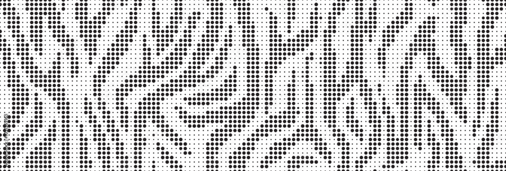 Aufkleber Halftone trendy zebra skin pattern background vector. Animal fur dotted vector background. Abstract seamless zebra stripe pattern.