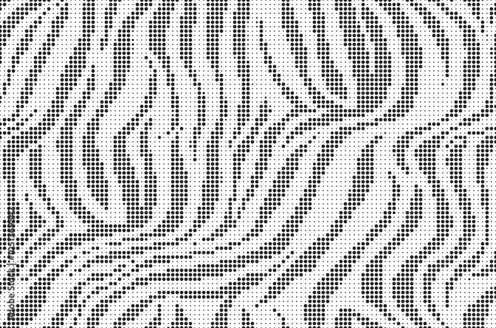 Poster Halftone trendy zebra skin pattern background vector. Animal fur dotted vector background. Abstract seamless zebra stripe pattern.