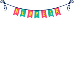 Obraz premium New Year Bunting Flag