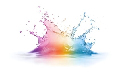 Vibrant water splash with colorful effects