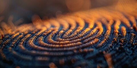 Abstract texture with golden light. AI.