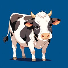 Fototapeta premium Cartoon holstein cow vector illustration