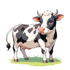 Cartoon holstein cow vector illustration