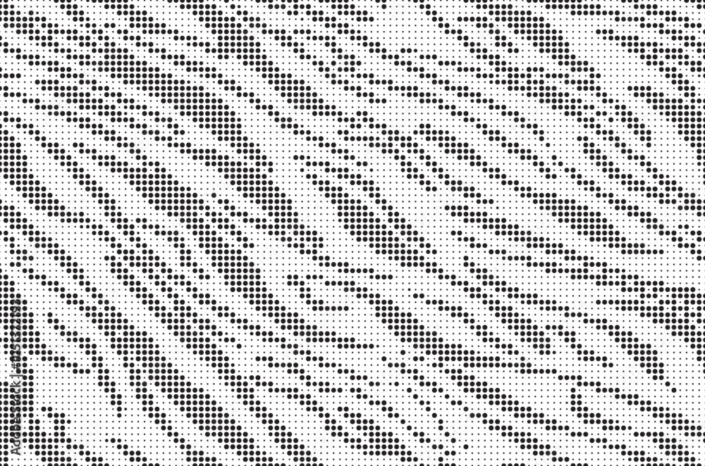 Aufkleber Halftone trendy zebra skin pattern background vector. Animal fur dotted vector background. Abstract seamless zebra stripe pattern.