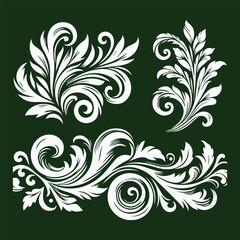  Floral pattern decorative elements