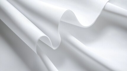 Naklejka premium White crumpled paper texture with sharp folds and creases, Ai Generation