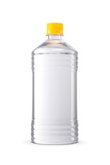 Fototapeta premium Plastic bottle with petroleum chemicals: solvent, turpentine, spirit, petrol, gasoline. Isolated. Transparent PNG image.