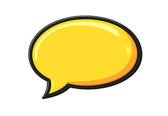 Fototapeta premium Yellow speech bubble isolated on transparent background. PNG file, cut out