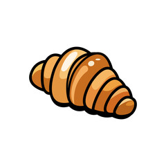 Cartoon croissant drawing isolate on white background.