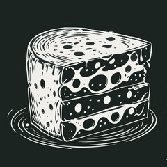 Art and Illustration of cheese perfect for design