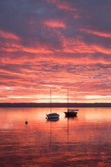 Sonnenuntergang in Herrsching am Ammersee