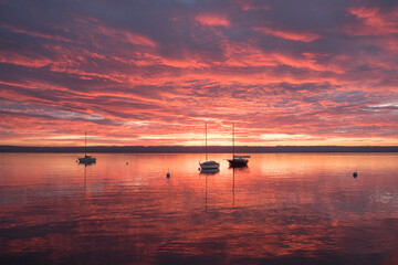 Sonnenuntergang in Herrsching am Ammersee