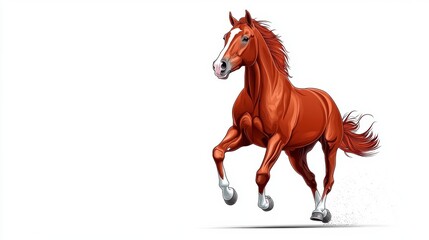 Obraz premium Powerful Running Chestnut Horse Illustration