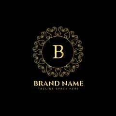 creative letter logo design with golden color