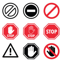 The stop set icon is suitable for banner posters or t -shirt designs