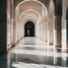 Obraz premium A photo of the interior corridor of a mosque