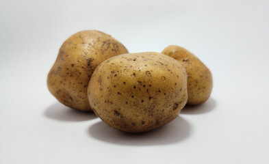 Isolated Natural Potato on whit