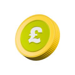 3d realistic pound gold coin icon
