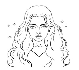 Coloring page beautiful girl princess