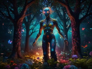 Fototapeta premium Mystical Forest Nymph in an Enchanted Garden