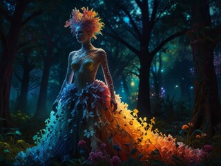 Mystical Forest Nymph in an Enchanted Garden