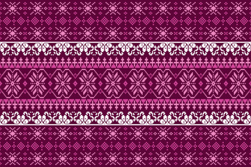Cross Stitch Embroidery and Knitted Sweater Pattern.Design for wrapping, carpet, wallpaper, sweater, scarf, comforter or clothes, fabric printing.