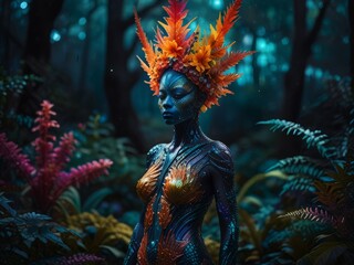 Mystical Forest Nymph in an Enchanted Garden