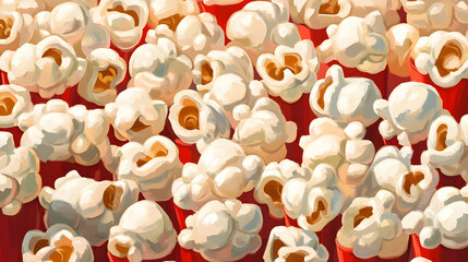 Close-up of fresh, white popcorn against a simple background, highlighting its delicious and tasty appeal
