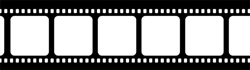 Grunge Film Strips. Old Retro Cinema Movie Strip. Video recording. Vector illustration.