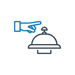 Bell Desk With Hand Icon on white background