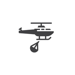Firefighting helicopter vector icon