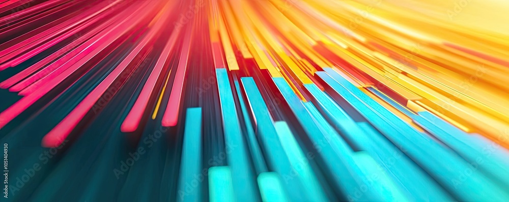 Poster abstract colorful lines on a vibrant background.