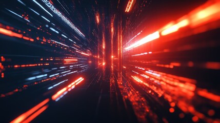Obraz premium Abstract Digital Tunnel of Light