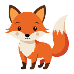 Illustration of Cute Fox Isolated on white