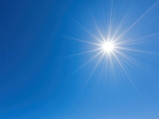 Obraz premium Sunshine Gleaming with Vibrant Energy, Illuminating a Clear Blue Sky and Inspiring Joyful Moments.