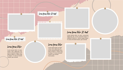 Pictures or photos frame collage layout abstract photo frames and digital photo wall template