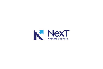 Fototapeta premium Letter N simple arrow business grow and development projects logo