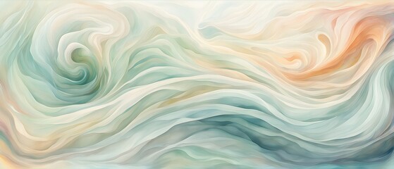 Fototapeta premium abstract illustration embodies mindfulness meditation with gentle swirling patterns in pastel soothing hues