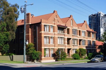Residential and commercial Apartment building in inner Melbourne suburb VIC , Sydney NSW Australia,generative ai