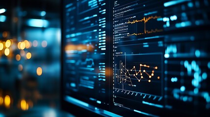 Digital Data Analysis on High-Tech Graphical Interface Screen : Generative AI