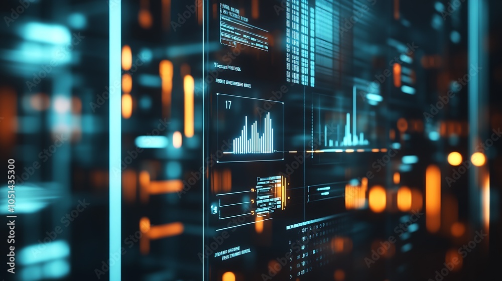Poster Sophisticated Digital Financial Interface with Graphs for Market Analysis : Generative AI