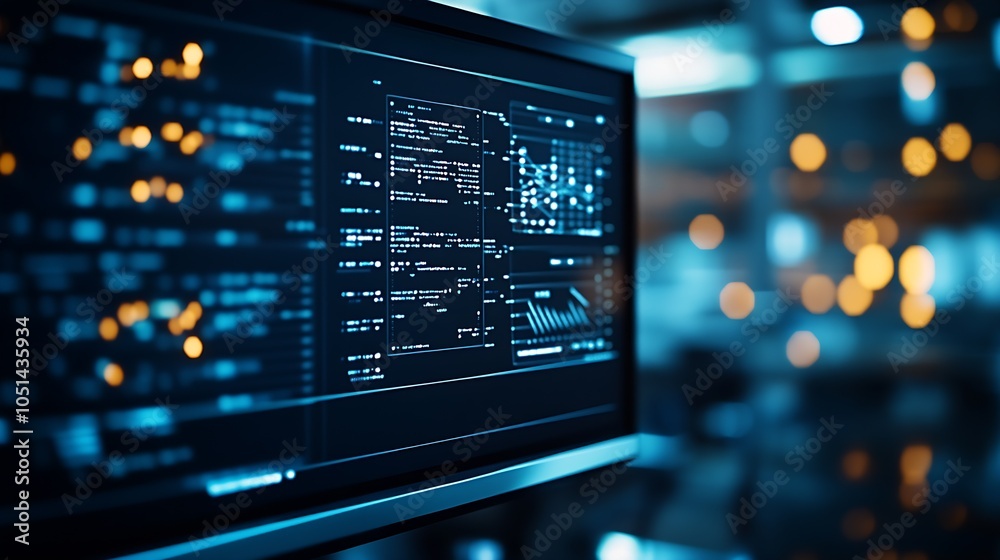 Aufkleber Cutting-edge Data Analytics on Innovative Digital Platform Screen : Generative AI
