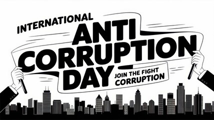 Fototapeta premium International anti corruption day banner for protest background Anticorruption day template banner 
