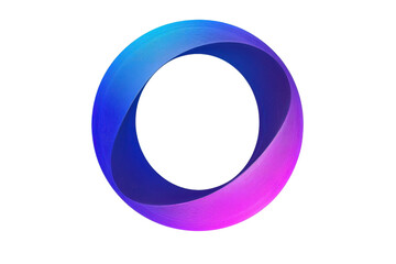 Vibrant abstract blue gradient infinity loop design on a transparent background. symbolizing endless possibilities and modern technology.