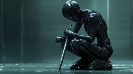 Cyberpunk Robot Warrior