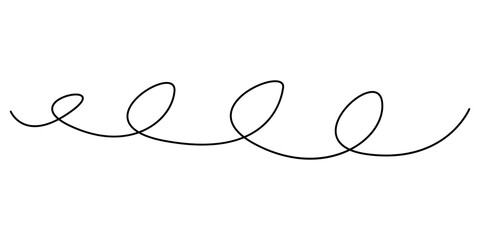 Abstract minimalist doodle on white isolated background. Continuous one line drawing. Vector Illustration, Continuous one line drawing of swoop wave and swash. Doodle vector illustration.