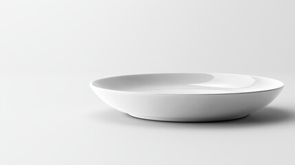 Minimalist white plate close-up, centered on pure white background, high contrast edges, perfect for product presentation, White plate, Advertisement